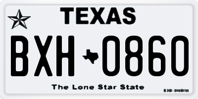 TX license plate BXH0860