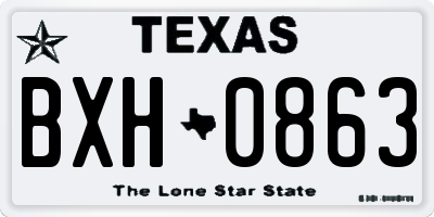 TX license plate BXH0863