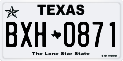 TX license plate BXH0871