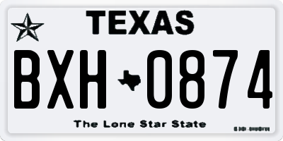 TX license plate BXH0874