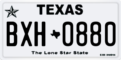 TX license plate BXH0880