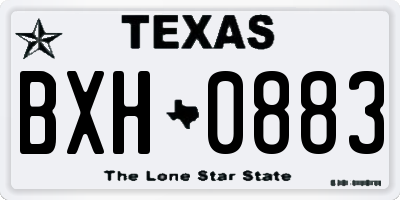 TX license plate BXH0883