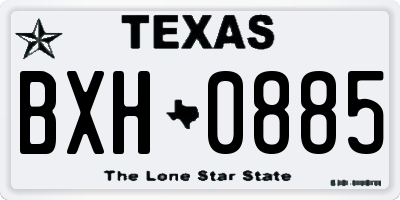TX license plate BXH0885