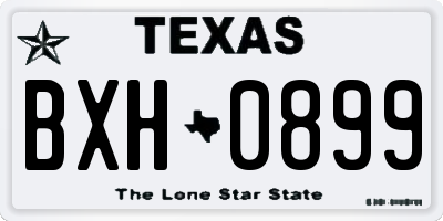TX license plate BXH0899