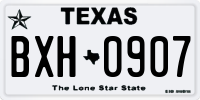 TX license plate BXH0907