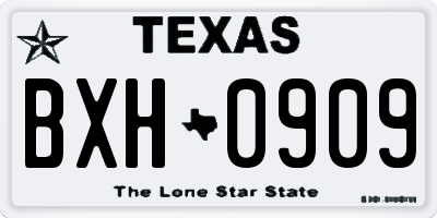 TX license plate BXH0909