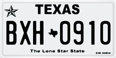TX license plate BXH0910