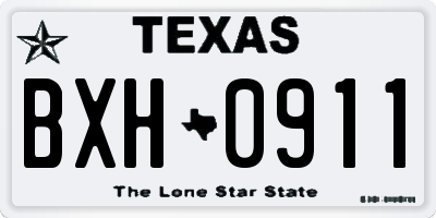 TX license plate BXH0911