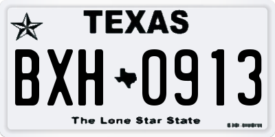 TX license plate BXH0913