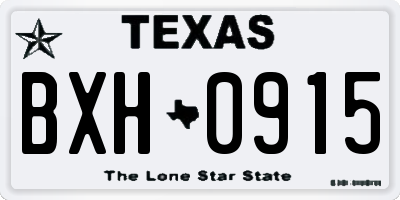 TX license plate BXH0915