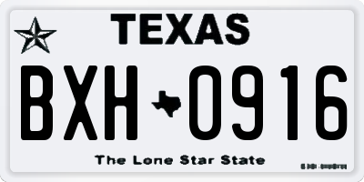 TX license plate BXH0916