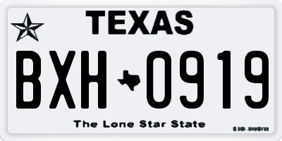 TX license plate BXH0919