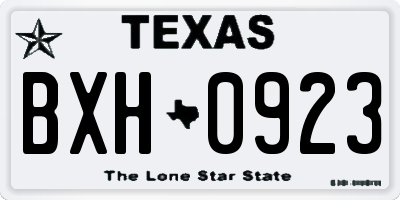 TX license plate BXH0923