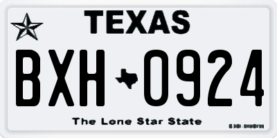 TX license plate BXH0924