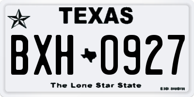 TX license plate BXH0927