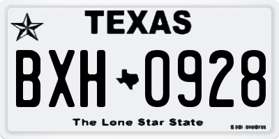 TX license plate BXH0928