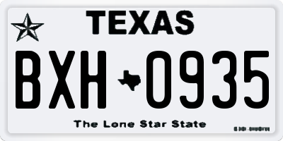 TX license plate BXH0935