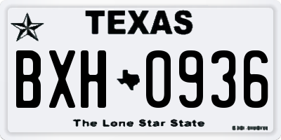 TX license plate BXH0936