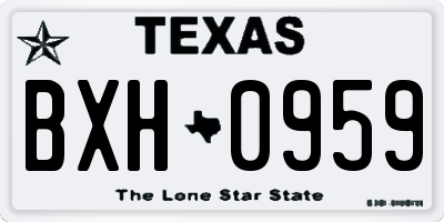 TX license plate BXH0959