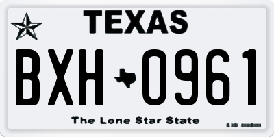 TX license plate BXH0961