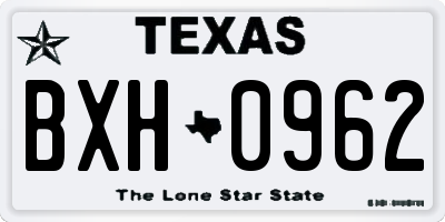 TX license plate BXH0962