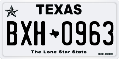 TX license plate BXH0963