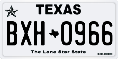 TX license plate BXH0966