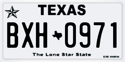 TX license plate BXH0971