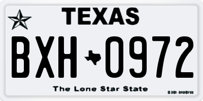 TX license plate BXH0972