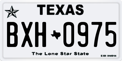 TX license plate BXH0975