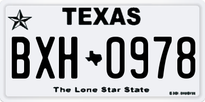 TX license plate BXH0978