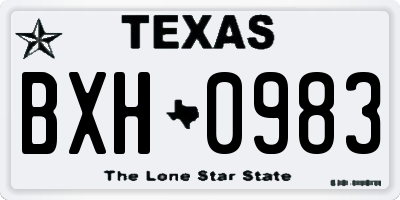 TX license plate BXH0983