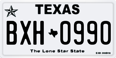 TX license plate BXH0990