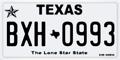 TX license plate BXH0993
