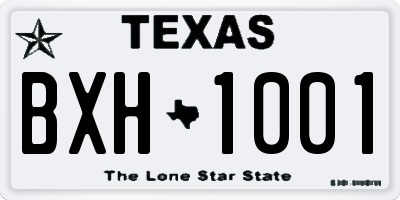 TX license plate BXH1001