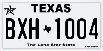 TX license plate BXH1004