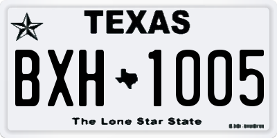 TX license plate BXH1005