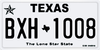 TX license plate BXH1008