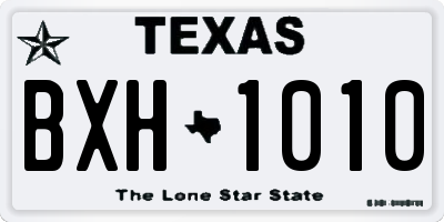 TX license plate BXH1010