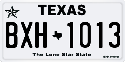 TX license plate BXH1013
