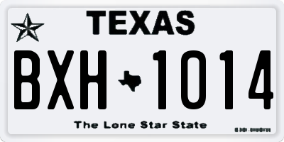 TX license plate BXH1014