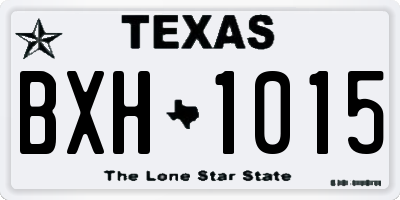 TX license plate BXH1015