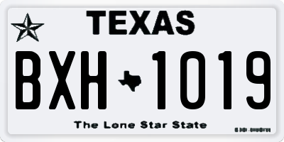 TX license plate BXH1019