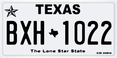 TX license plate BXH1022