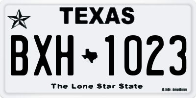 TX license plate BXH1023