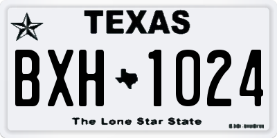 TX license plate BXH1024