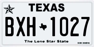 TX license plate BXH1027