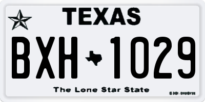TX license plate BXH1029