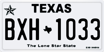 TX license plate BXH1033