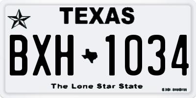 TX license plate BXH1034